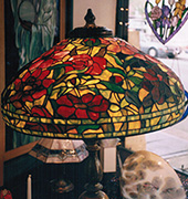 22" Peony Tiffany Reproduction on Green Background