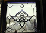 Beveled Leaded Hanging Window with Purple Border