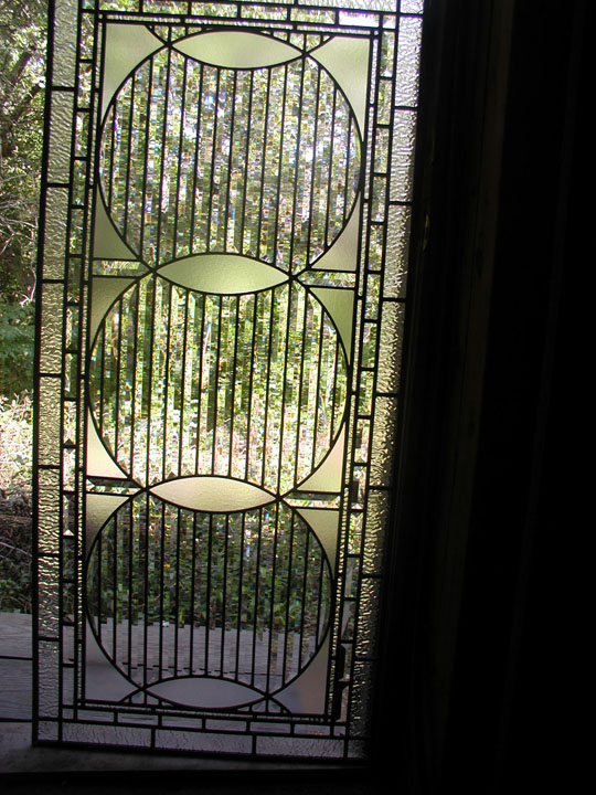 Custom abstract leaded glass door