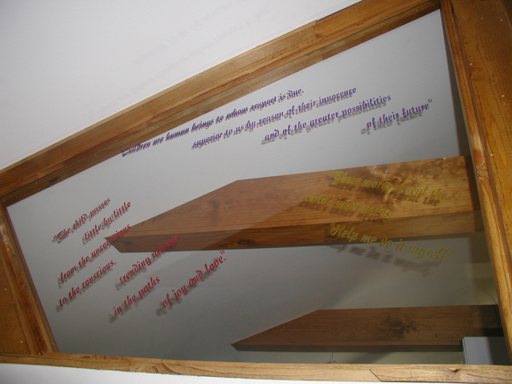 Montessori School Carved Glass Panels